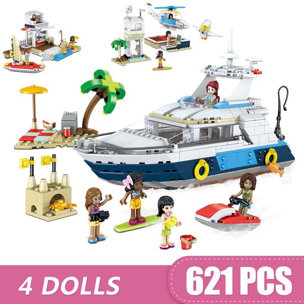 

621pcs small building blocks toys compatible with legoe luxury holiday cruises gift for girls boys children diy