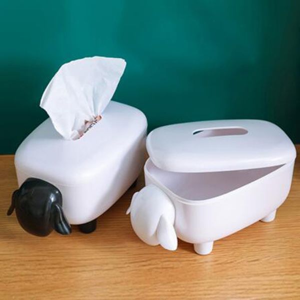 

творческий съемный tissue box мультфильм овец high-end главная гостиная tissue пластиковый ящик для хранения спальня