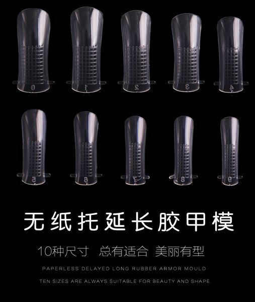 

100pcs nail piece magic nail tips scale crystal nail art acrylic ptherapy nails extension finger tools manicure extend false nails, Red;gold