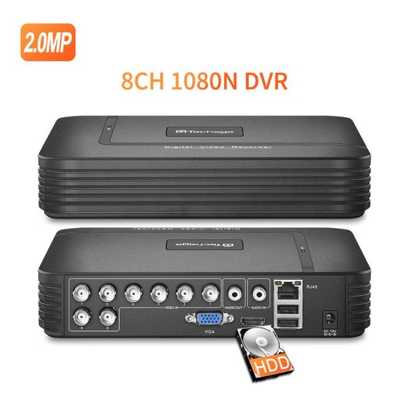 

techage h.265 mini nvr full hd real p2p 8ch 5mp 16ch 1080p video recorder motion detect onvif for ip camera security system, Black;white