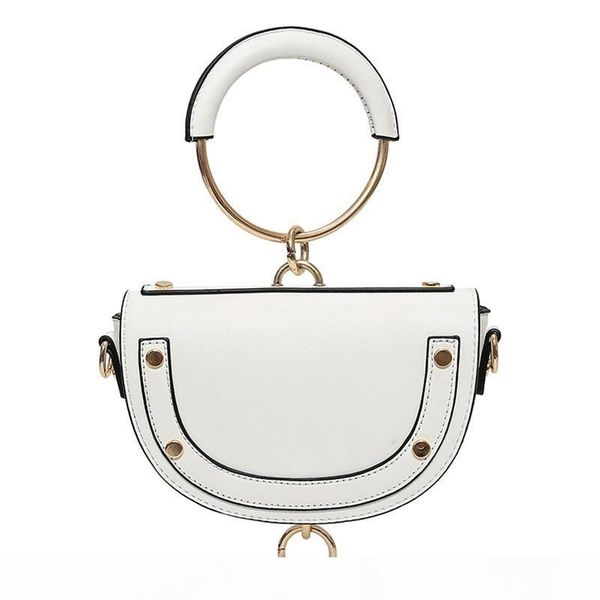 

saddle bags for women 2018 handbags leather ladies metal handle totes female semi-circular shoulder bag