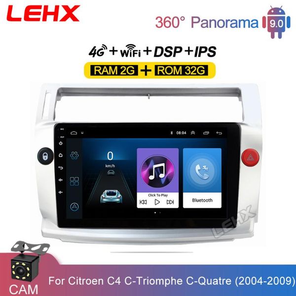 

lehx 2 din car radio multimedia video player android 9.0 2g dsp dvd for c4 c-triomphe c- 2004 2005 2006 - 2009 car dvd