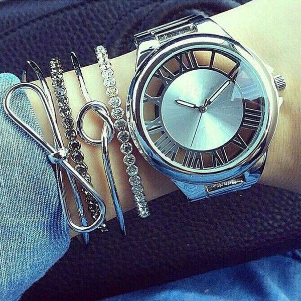 

bangle 4pcs/set women bohemia vintage silver color charm personality bow hollow bracelet wedding jewelry party, Black