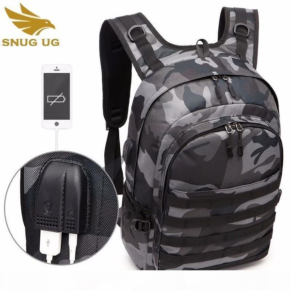 

men bag battlefield backpack multifunction large capacity camouflage travel oxford usb headphone jack game level 3 bag bagpack