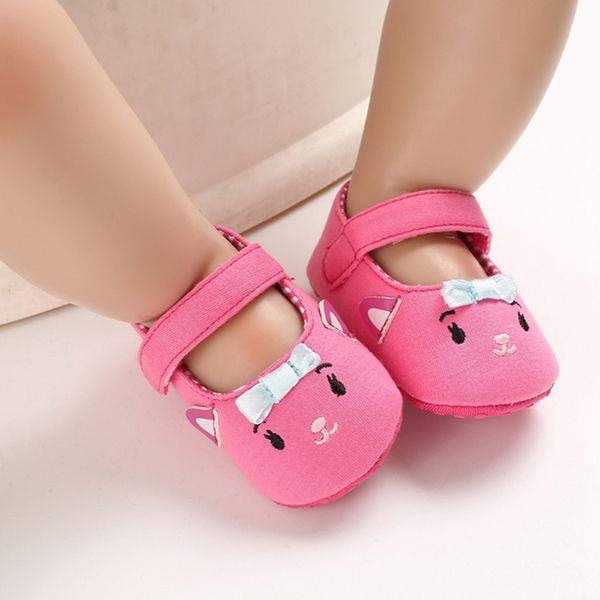 

cute baby girl shoes first walkers shoes cartoon cat newborn footwear toddler 0-24m