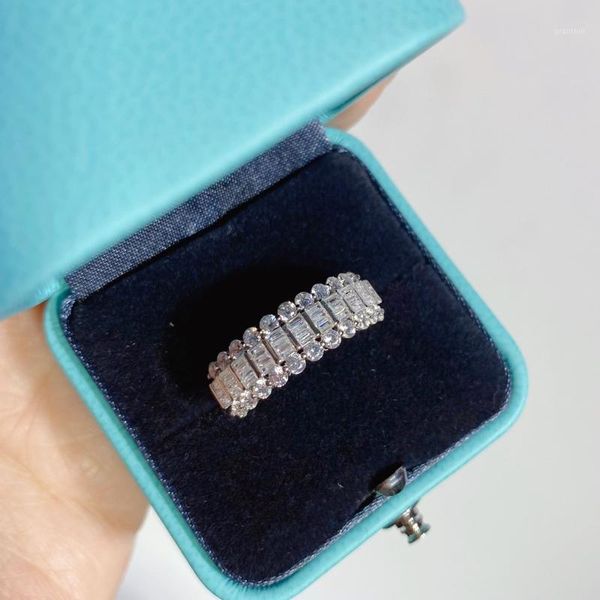 

rings three rows of full diamond rings jewelry s925 sterling silver for women's high jewelry christmas party gift1