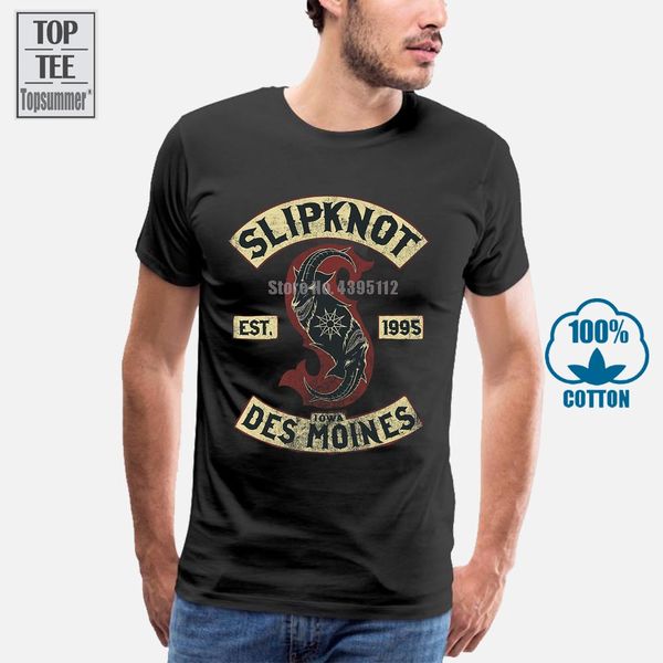 

mens slipknot iowa des moines t shirt black men cotton slim tshirts black oneck tee sleeve harajuku