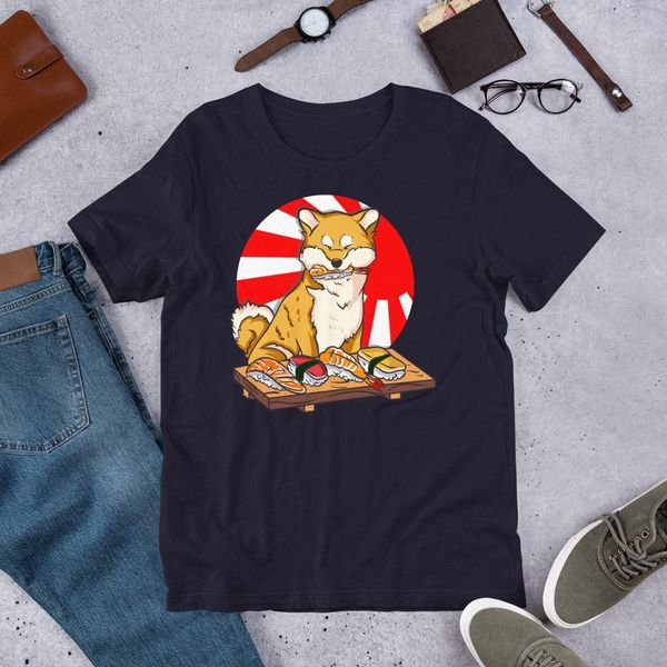 

kawaii сиба ину рубашка japanisches tshirt sushi tee аниме футболка chibi welpe dog lover нигири japanische flagge aburi