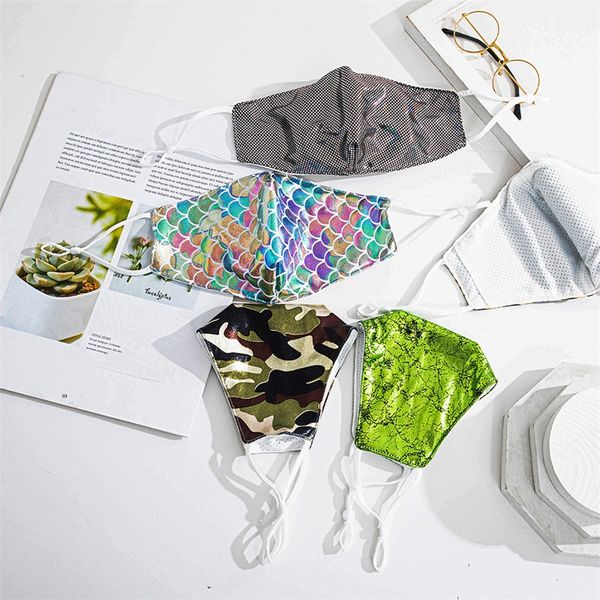 

camouflage face masks sequin gold stamping scale mascarilla washable breathable respirator fashion reusable custom anti smoke 2 8ws c2