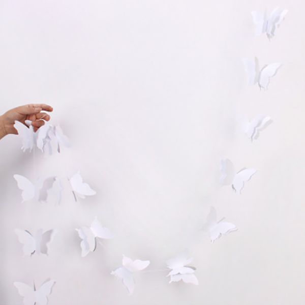 

colorful paper garland wedding butterfly hanging birthday party banner 3d decor shopping mall shopwindow decoration