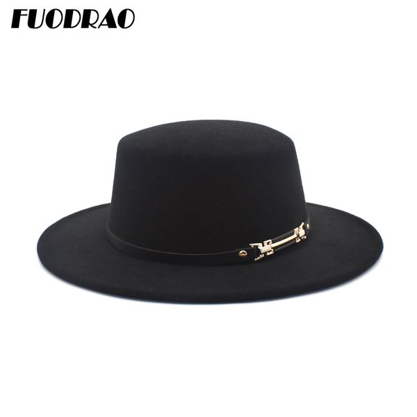 

fuodrao 2020 winter and autumn imitation wool ladies men's and women's fedora hats bowler hats jazz p9, Blue;gray