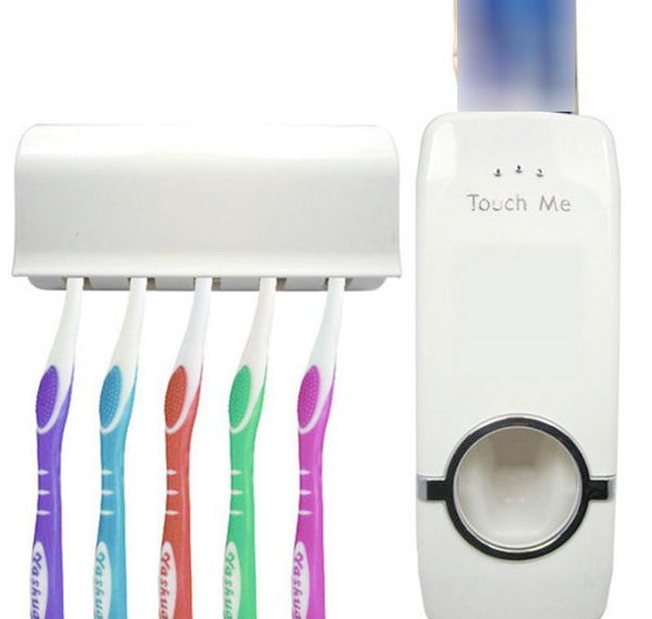 

dispenser toothbrush toothpaste bathroom mount storage rack holder holder toothpaste accessories set automatic wall squeezer jjxh pcskm