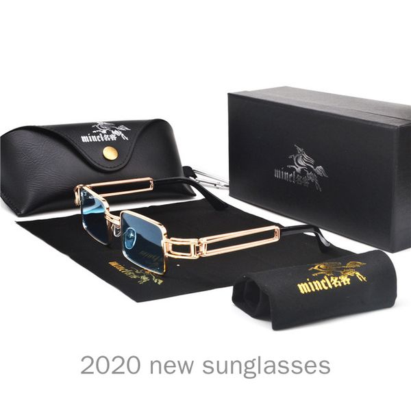 

new hip hop sunglass shades 2020 fashion vintage small frame sunglasses women men brand designer metal frame sun glasses nx, White;black