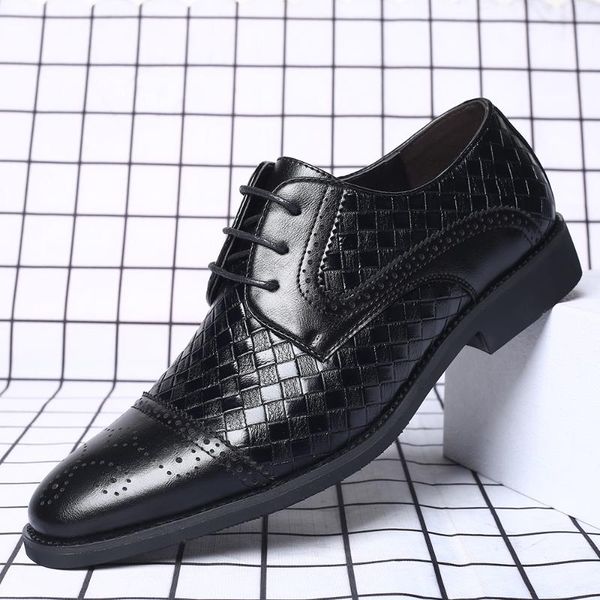 

brand big size brogue shoes men breathable fashion men casual shoes business casual black blue