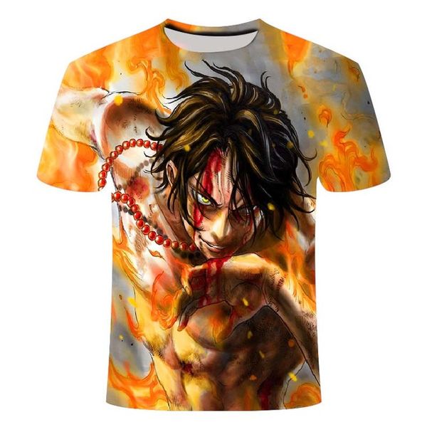 

summer one piece japanese anime luffy's brother men loose men homme 3d print shirts humor comics humor men clothing