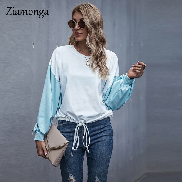 

ziamonga women harajuku patchwork regular oversize sweatshirt plus size hoodies long sleeve casual pullovers, Black