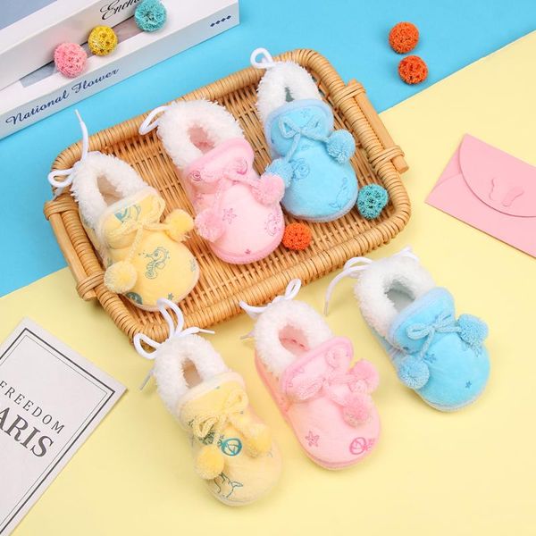 

winter warm shoes for newborn baby girls princess boots first walkers soft soled indoor floor shoe infant toddler footwear shoes