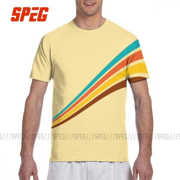 

men retro seventies stripes t shirt 70s 1970s striped turquoise abstract polyester all over print full 3d tee t-shirt male