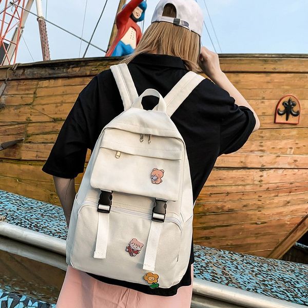 

backpack set school bag small women's leather backpack purse korean bag cute black teenage designer bags white anime