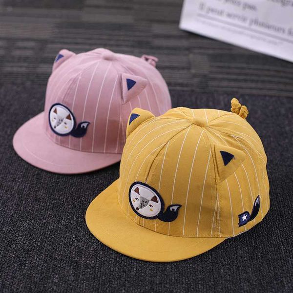 

baby hat spring and summer thin cute baseball cap korean child, Yellow