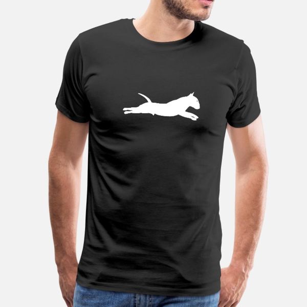 

bull terrier jump t shirt men designs tee shirt o-neck fit cute building summer style kawaii shirt
