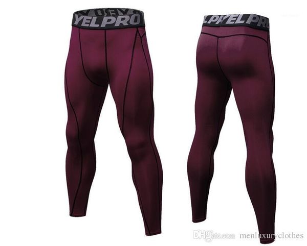 

gym fitness athletic sports jogger pants designer hommes pantalones mens compression pants, Black