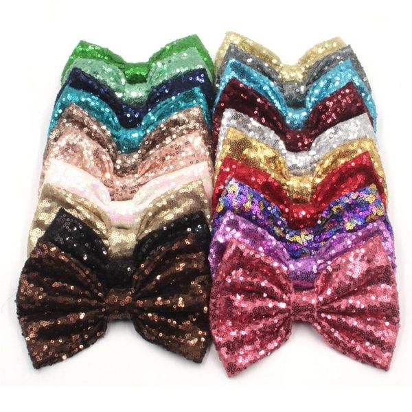 

10pcs/lot 7" super big messy sequin bows headband hair bow with without hair clips band hair accessories, Silver