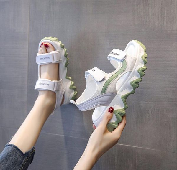 

women sandals casual shoes thick bottom breathable ladies 2020 slides fashion platform shoes women's summer sandals, Black