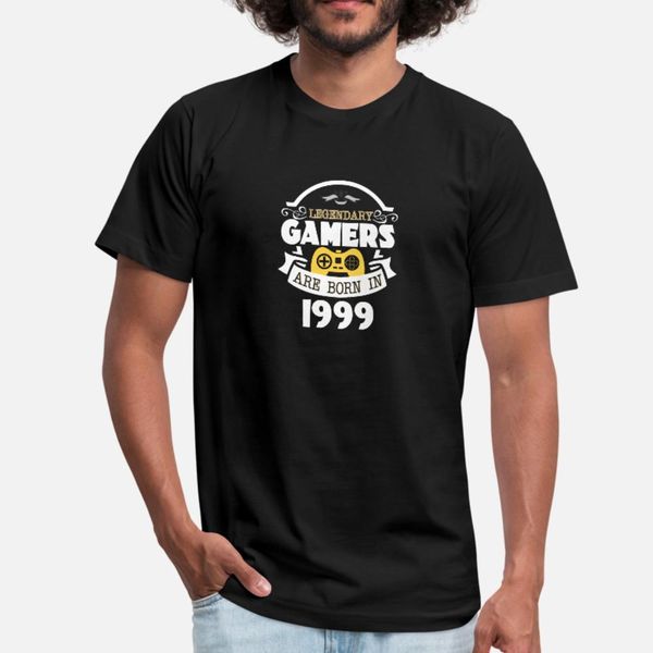 

legendary gamers are born in 1999 t shirt men print cotton round neck gents interesting comical summer letter shirt