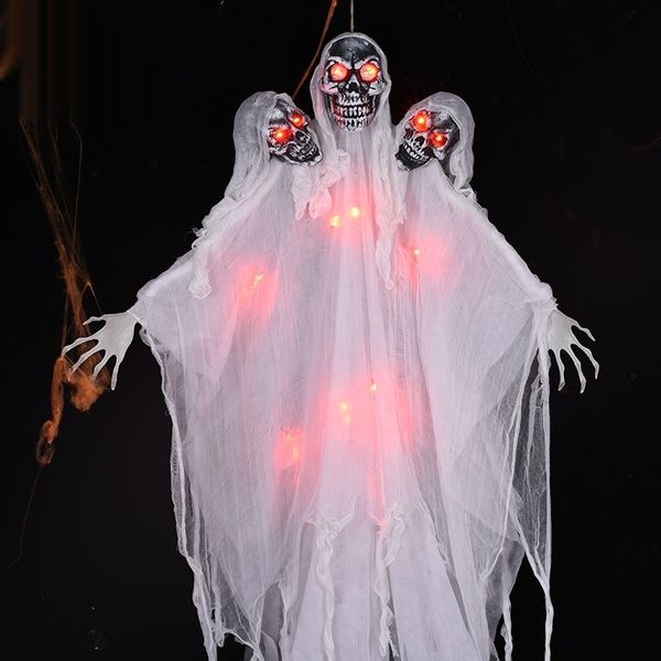 

2 m new halloween super large ghost-hanging horror electric decorative new skills halloween skills products with lights and sound trick j0qi