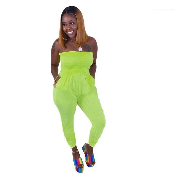 

casual candy color rompers womens designer clothes new style womens jumpsuits fashion pleated strapless capris jumpsuits, Black;white