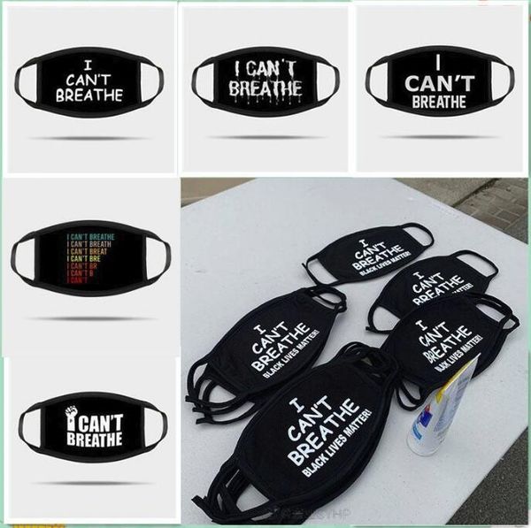 

US STOCK!I Can't Breathe Letter Print Masks designer face mask Black lives matter Designer Mask Dustproof Windproof FY9131