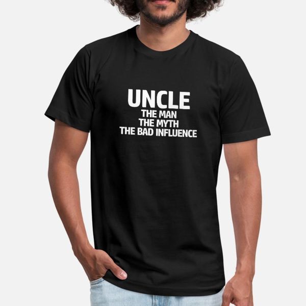 

uncle the man myth bad influence2 t shirt men printed 100% cotton o neck slim gift basic summer style formal shirt