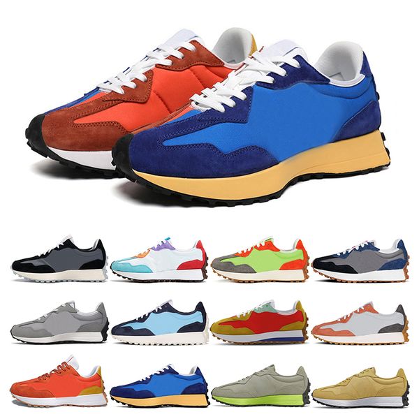 

mens sneaker running shoes 327 black lime green grey white indigo neo flame blue orange womens sports trainer fashion outdoor jogging