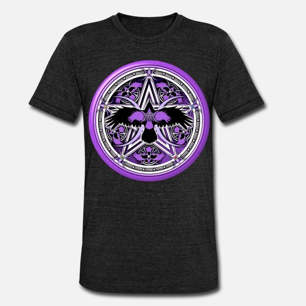 

crow pentacle design 3 t shirt men designs short sleeve plus size 3xl family anti-wrinkle authentic summer style original shirt