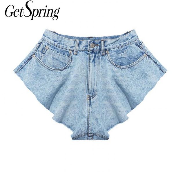 

getspring women shorts blue short jeans all match casual womens high waist denim shorts summer 2020 women clothing, White;black
