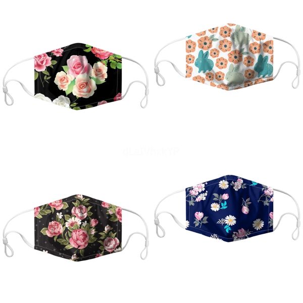 

printed mouth mask floral drinks camouflage dustproof sun uv prection face mask prection face mask#810, Black