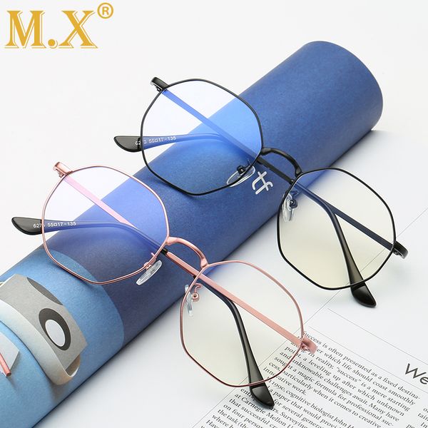 

2020 brand men optical glasses oversized eyeglasses frame women metal computer protection blue light blocking glasses m6273, White;black