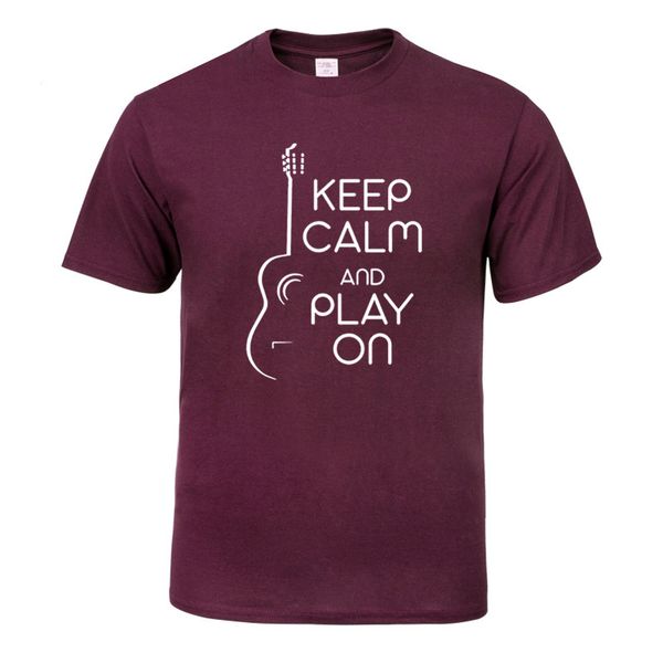 

keep calm and play on summer t shirt men's short-sleeved cotton t-shirt men bottoming shirt solid color clothes male