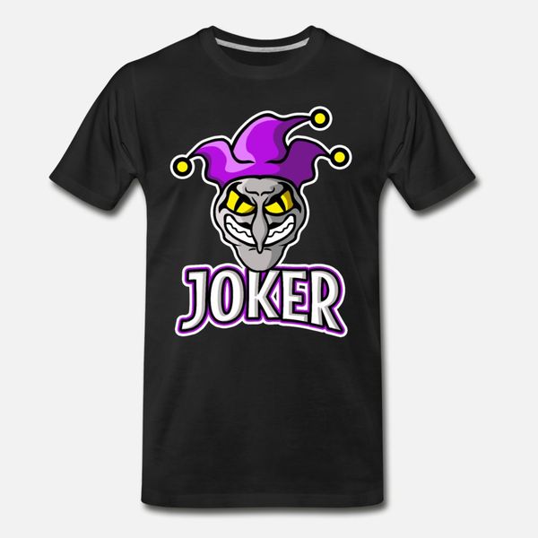 

evil joker e sports mascot t shirt men custom short sleeve crew neck costume famous humor spring autumn normal shirt