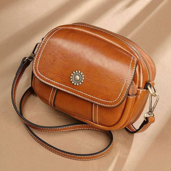 

brown leather bag 2020 ladies classic retro diagonal shoulder bag british fashion wild large capacity chain handbag gift 202