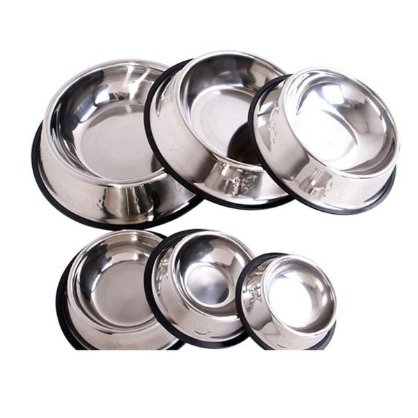 

2017 the pet dog tableware stainless steel non-slip large capacity bowl convenience pet supplies slver