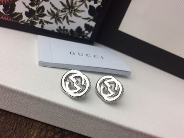 

luxury jewelry ladies stud g letters designer earrings italy style s925 silver flower elagant women stud earrings with box, Golden;silver