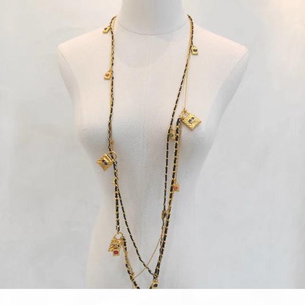 

pad lock pendant with colorful design and leather women charm neckalce and box ps4285, Silver