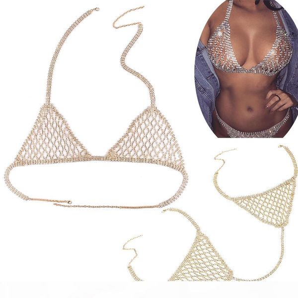 

ladies bra panties jewelry crystal body chain rhinestone lingerie belly chains beach bikini underwear romantic gift, Silver