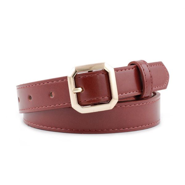 

110x2.3cm new wide leather waist strap belt women gold square pin metal buckle belts woman belts for jeans, Black;brown
