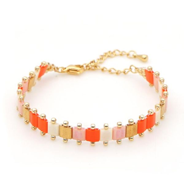 

go2boho 2020 bracelet women new miyuki tila beaded bracelets summer beach pulsera jewelry stainless steel chain, Golden;silver