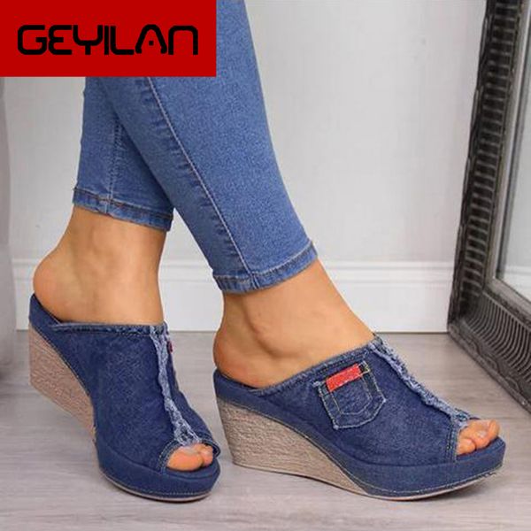 

sandals arrival 2021 women summer fashion leisure fish mouth thick bottom slippers wedges shoes sandalias, Black