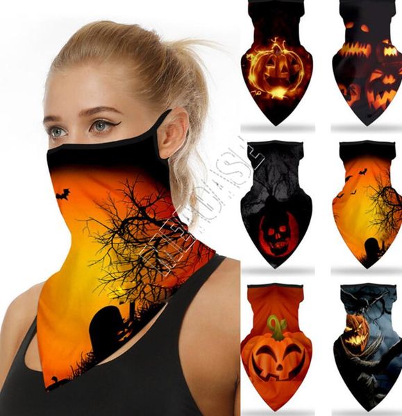 

halloween pumpin half scarf masks designers magic turban riding mask multifunctional earhook triangle scarf mask cycling headwear new d81806, Red;brown