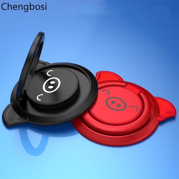 

cgjxsuniversal metal 360 degree mobile phone ring bracket cute pig ring buckle gift magnetic car mobile phone holder holders stands